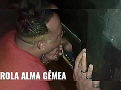 i took my friend to the booth for an amazing oral blowjob experience, it was wild