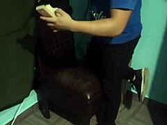 Amateur blows carpenter before intense anal session