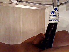 A solo amateur softcore scene featuring a gay man.