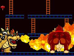 M u g e nr-18 deux - Bowser Koopa & Donkey Kong dominate Mario in wild breeding