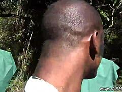 Straight Black Men with Big Cocks in Outdoor Anal Action