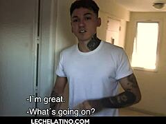 These hunky Latin guys go bareback for cash in reality clip.