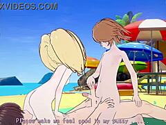 chihiro and hiyoko having anal fun on beach 😎