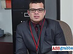 I'm Totally Hooked on This Queer Hardcore Threesome with White Hunks at Office