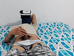 Jerking Big Cock to VR Porn Action