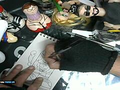 Hey, sketching William Seed’s hardcore dildo art for business part 2!