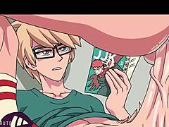 Tight-ass jock meets nerd for intense action in quiet library setting