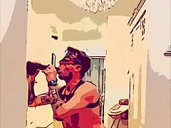 Geiler gay dancer in lingerie shakes it hard!