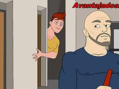 Gay sexo desenho with faxineiro comedor in action