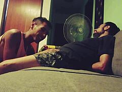 Feeling Deep for Argentinian Hairy Amateur with Special Sofa Blowjob