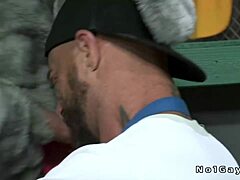 मस्कट जेसी वेंडर से छेड़छाड़ करता है फिर जोर से पाउंडेड होता है