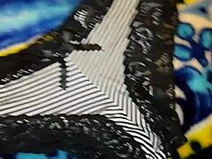 Closet transvestite shimale in wife's thong