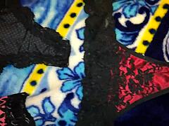 Closet transvestite shimale in wife's thong