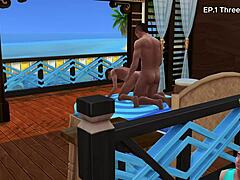 तीन भाई सिम्स 4 सेक्स में डोमिनेट करते हुए