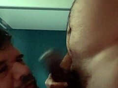 kneeling down to suck and waiting for that hot load