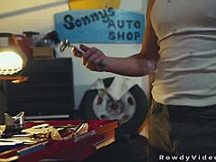 Gay Stepbros Rimming Hard in the Garage Scene