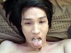Fagteetajet Thai gay, wanna see me drink my own cum?