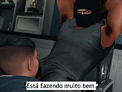 घुसपैठिए कार्टून गे एक्शन इंटेंस 3डी पाउंडिंग के साथ