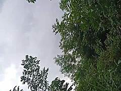 Roaming naked and banging hard in nature.