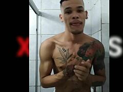 Luis Fernando enjoys a banana