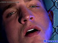 Muscular Gay Jock Passionately Strokes His Cut Cock.