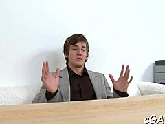 Sexy amateur gay blowjob and hardcore bareback fucking with oral action