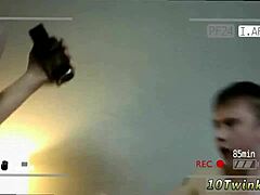 Cute twink BAREBACK buddies KISS and FUCK in live oral show.