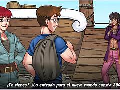 Gay harén episodio 3 follows hardcore anal adventures on sea voyage in español.