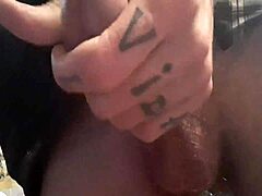 in la habitación gay, melvin c shows off his tattoo in amateur solo masturbation session.