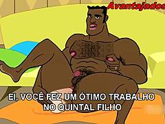 Wow, cartoon gay interracial action with the hot gardener!