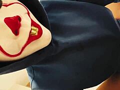 Uh, real amateur couple in halloween masked missionary with daddy's thick creampie, moaning to orgasm