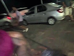 Brazilian amateur group of friends engages in bisexual interracial outdoor public adventure