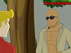 Brazilian Gay Blowjob on Black Dick in Public Park Hentai Comic Scene