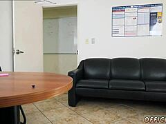 Male twins give blowjob to straight boss in taboo office encounter with kissing.