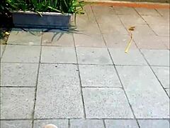 Asian LADYBOY's Outdoor MASTURBATION with DILDO Leads to CUM on LEGS