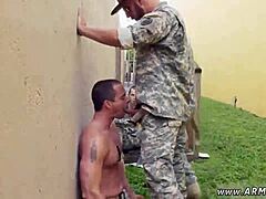 gay military men started fucking raw outdoors. the drill sergeant delivered intense rough group action in the open air