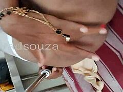 Indian Ladyboy Lara Dsouza Fingers Ass Masturbating