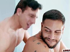 brock banks skips wedding for steamy bathroom bareback fuck with straight best man reese rideout!!