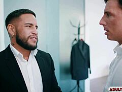 brock banks skips wedding for steamy bathroom bareback fuck with straight best man reese rideout!!