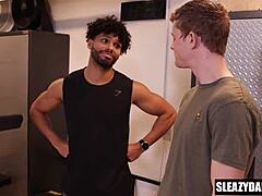 black stepdad pounds stepson raw in the art workshop, family's fucked