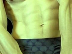 hot fit twink stretching deep in tight shorts on stool 🔥🍑💦