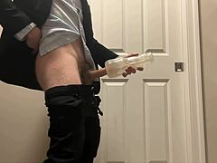 Hey boss, gotta fuck this fleshlight in my suit now